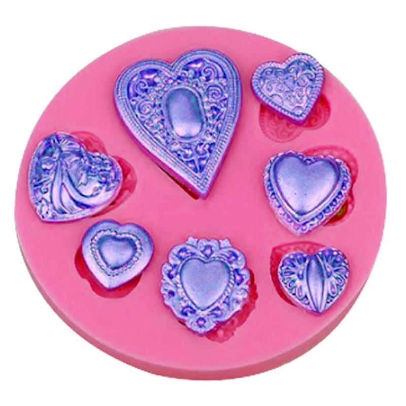 Silikonform - Hearts - Bastelschachtel