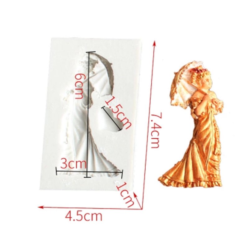 Silikonform - Lady with umbrella - Bastelschachtel