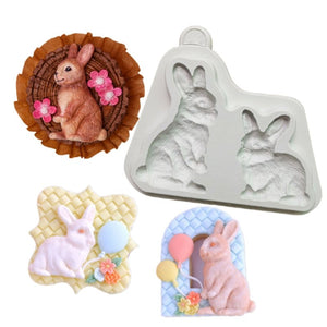 Silikonform - Cute rabbits - Bastelschachtel - Silikonform - Cute rabbits