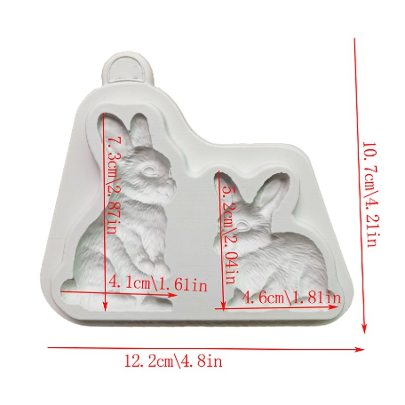 Silikonform - Cute rabbits - Bastelschachtel - Silikonform - Cute rabbits