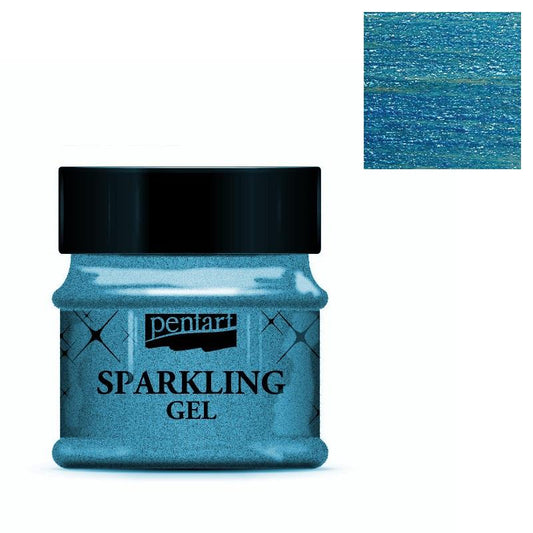 Pentart Sparkling gel 50ml -blau-silber - Bastelschachtel - Pentart Sparkling gel 50ml -blau-silber