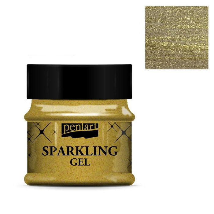 Pentart Sparkling gel 50ml - gold transparent