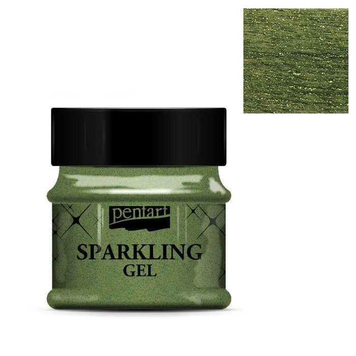 Pentart Sparkling gel 50ml - olive-gold