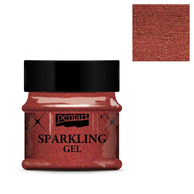 Pentart Sparkling gel 50ml - rot-gold - Bastelschachtel - Pentart Sparkling gel 50ml - rot-gold