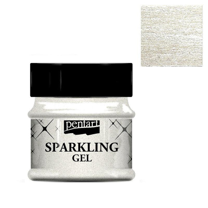 Pentart Sparkling gel 50ml - silber transparent