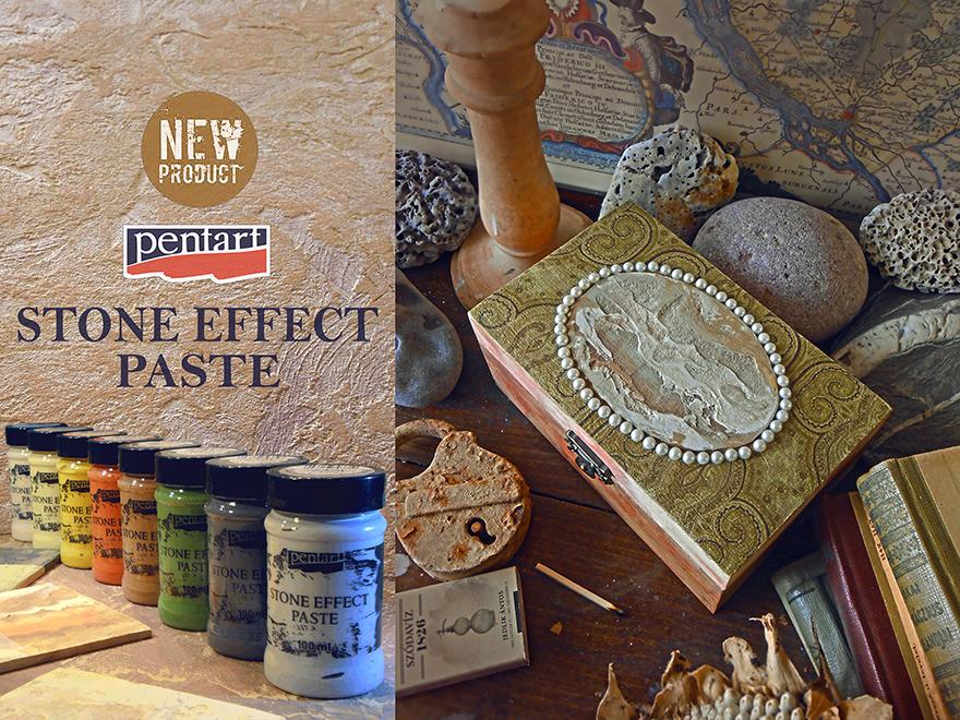 Pentart Steinpaste 100ml - brauner Granit - Bastelschachtel - Pentart Steinpaste 100ml - brauner Granit