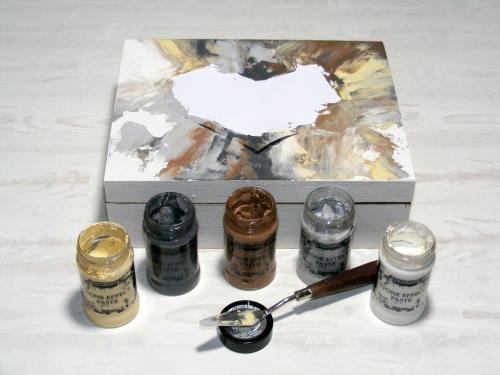 Pentart Steinpaste 100ml - brauner Granit - Bastelschachtel - Pentart Steinpaste 100ml - brauner Granit