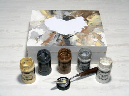 Pentart Steinpaste 100ml - brauner Granit - Bastelschachtel - Pentart Steinpaste 100ml - brauner Granit