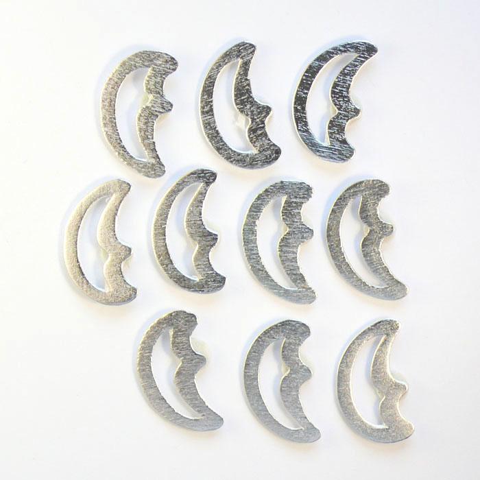 Streudeko - Mond silber, mit Klebepad - Bastelschachtel