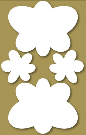 Styrofoam Figuren Set, 6-12cm - Schmetterling 2. mit Blume - Bastelschachtel - Styrofoam Figuren Set, 6-12cm - Schmetterling 2. mit Blume