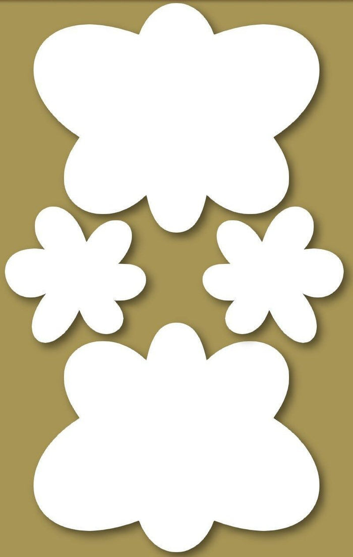 Styrofoam Figuren Set, 6-12cm - Schmetterling 2. mit Blume