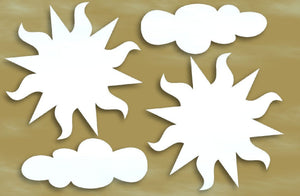 Styrofoam Figuren Set, 6-12cm - Sonne mit Wolken - Bastelschachtel - Styrofoam Figuren Set, 6-12cm - Sonne mit Wolken