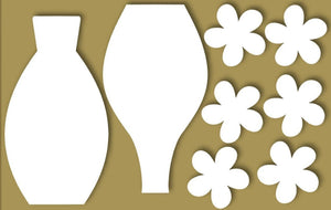 Styrofoam Figuren Set, 6-12cm - Vase mit Blume - Bastelschachtel - Styrofoam Figuren Set, 6-12cm - Vase mit Blume