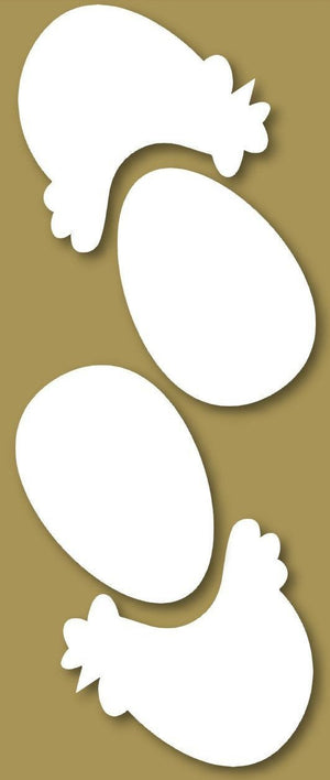Styrofoam Figuren Set, 8-10cm - Huhn und Eier - Bastelschachtel - Styrofoam Figuren Set, 8-10cm - Huhn und Eier