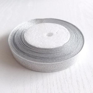 Textilband 15mm, silber - Bastelschachtel - Textilband 15mm, silber