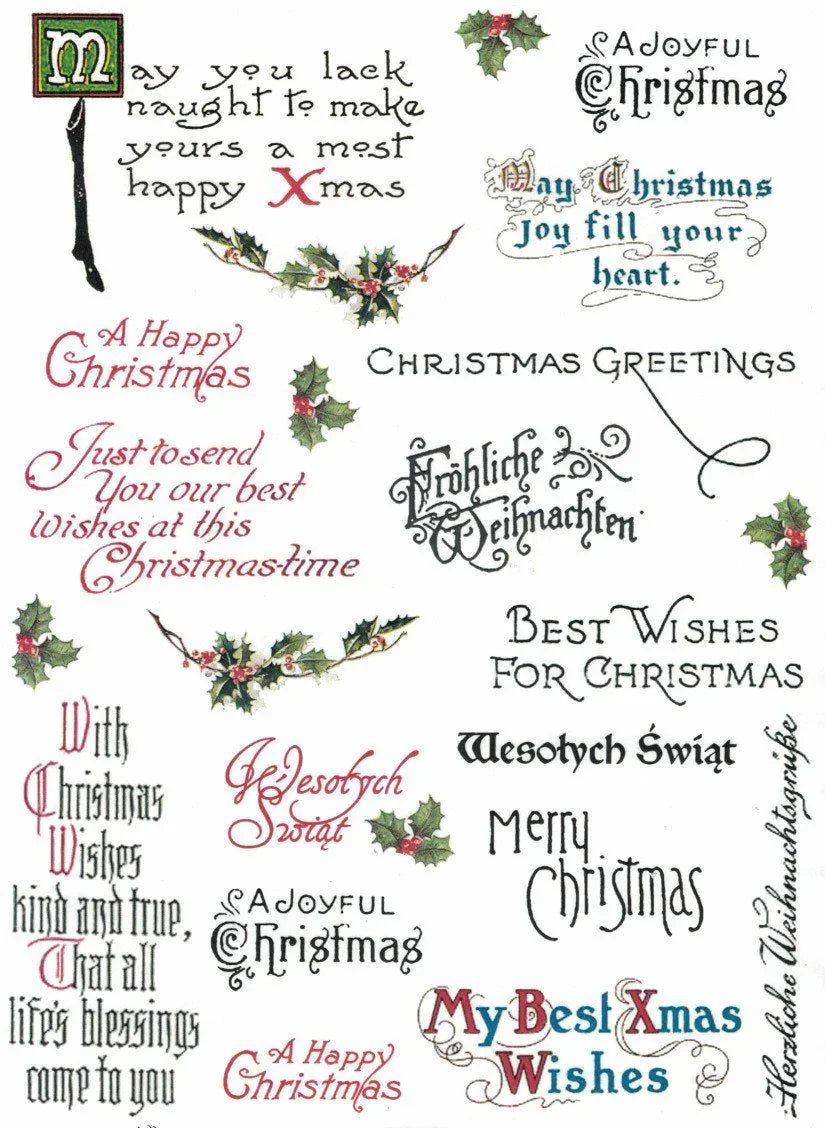 Transferpapier mit Druck, soft A4 - Merry christmas - Bastelschachtel