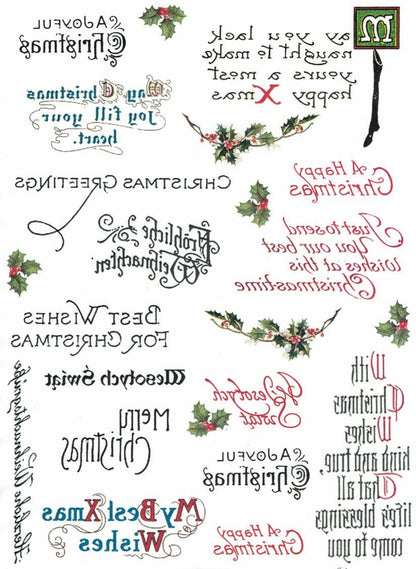 Transferpapier mit Druck, soft A4 - Merry christmas - Bastelschachtel - Transferpapier mit Druck, soft A4 - Merry christmas