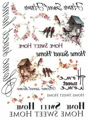 Transferpapier mit Druck, soft A4 - Sweet home - Bastelschachtel - Transferpapier mit Druck, soft A4 - Sweet home