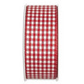 Vichy-Karoband in Baumwolloptik, weinrot - Bastelschachtel