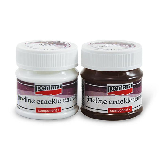 Pentart ZweiPhasen-Feinriss-Krakelierlack Set, 2x50ml - Bastelschachtel - Pentart ZweiPhasen-Feinriss-Krakelierlack Set, 2x50ml